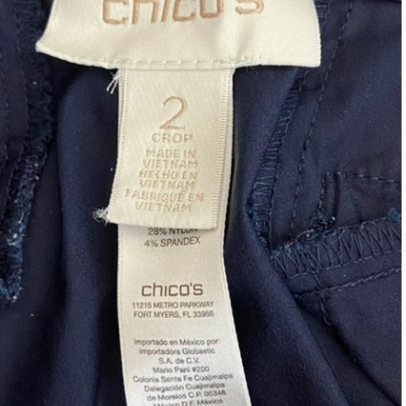CHICO'S Adjustable Leg Blue Utility Pants - Size 2/Large - Picture 8 of 8